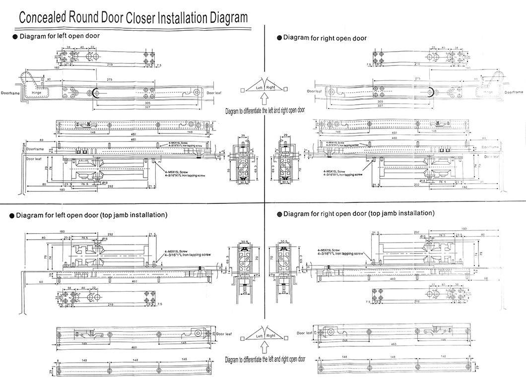 Concealed Installation Door Closer 40-65kg Capacity Hotel Room Application